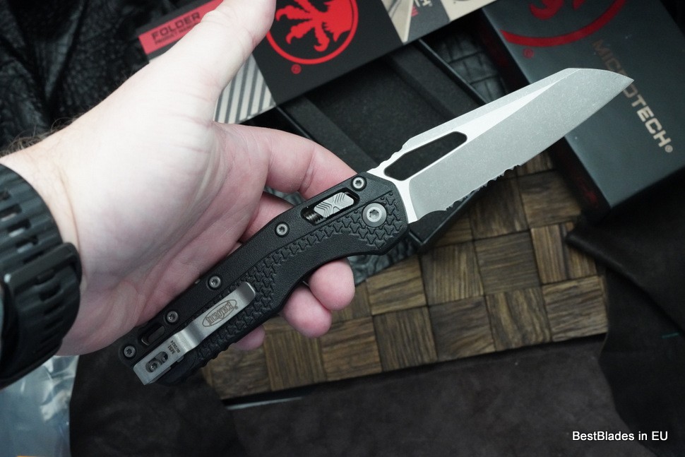 Microtech Knives MSI RAM LOK Black Polymer Injection Molded & Apocalyptic Partial Serrated M390MK 210T-11APPMBK