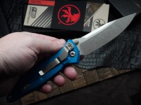 Microtech Socom Elite S/E Manual Blue Stonewash Standard 160-10BL