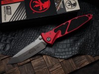 Microtech Socom Elite T/E Manual Red Stonewash Standard 161-10RD