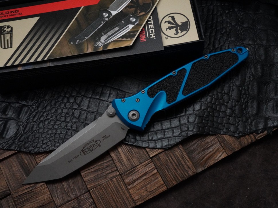 Microtech Socom Elite T/E Manual Blue Apocalyptic Standard 161-10APBL
