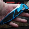 Microtech Socom Elite Auto T/E Stonewash & Blue Handle 161A-10BL