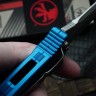 Microtech Socom Elite Auto T/E Stonewash & Blue Handle 161A-10BL