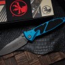 Microtech Socom Elite Auto Blue Handles w/ S/E Apocalyptic 160-10APBL