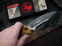 Microtech Socom Elite Single Edge Manual Tan Standard 160-1TA