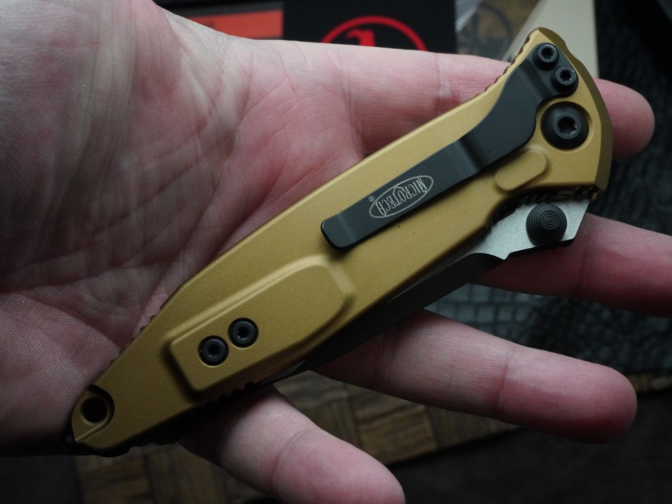 Microtech Socom Elite Single Edge Manual Tan Standard 160-1TA