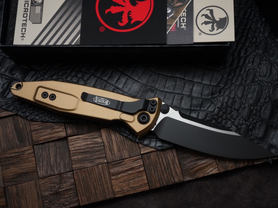 Microtech Socom Elite Single Edge Manual Tan Standard 160-1TA