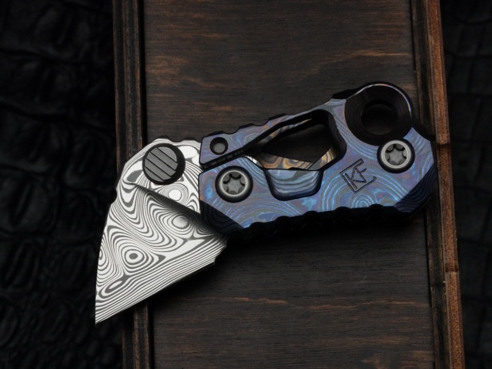CKF/Konygin Kek FULL-DRESSED Damasteel, ZircuTi, slipjoint)