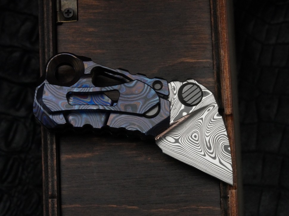 CKF/Konygin Kek FULL-DRESSED Damasteel, ZircuTi, slipjoint)