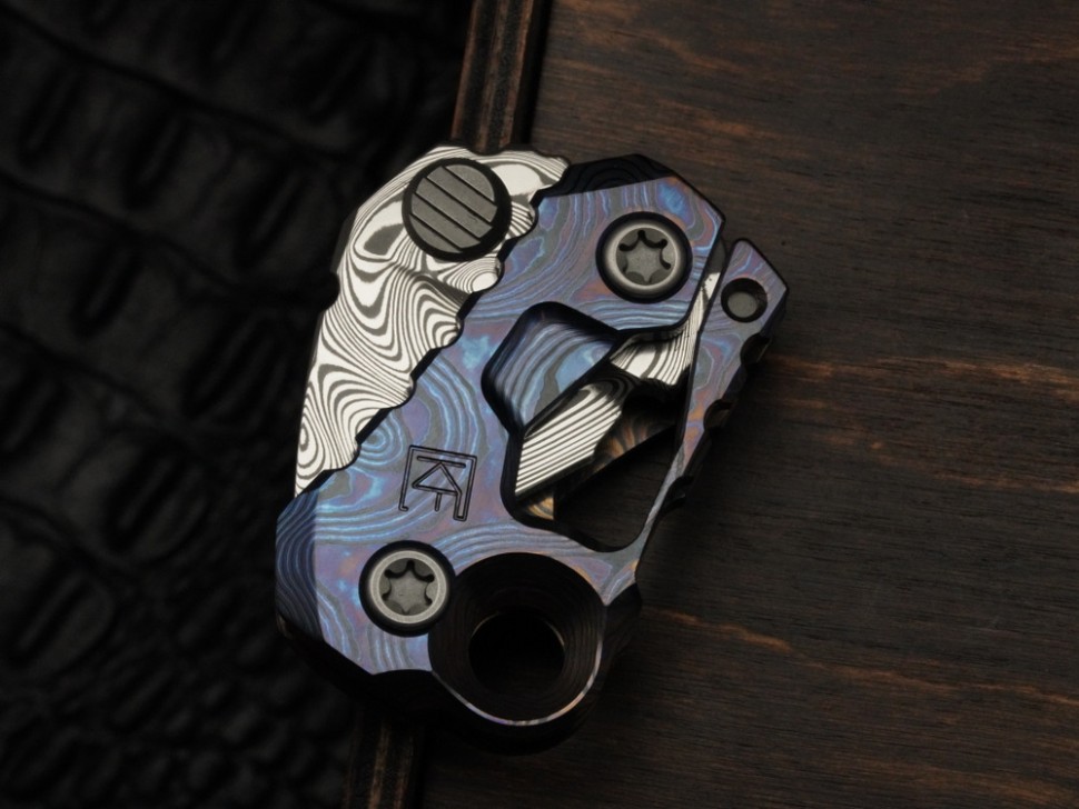 CKF/Konygin Kek FULL-DRESSED Damasteel, ZircuTi, slipjoint)
