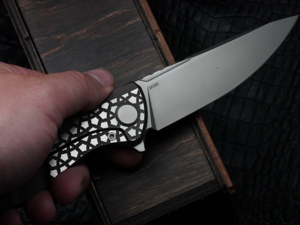 Shirogorov F95 Bear Pattern Brown (M390, Ti, MRBS)