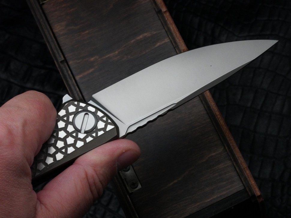 Shirogorov F95 Bear Pattern Brown (M390, Ti, MRBS)