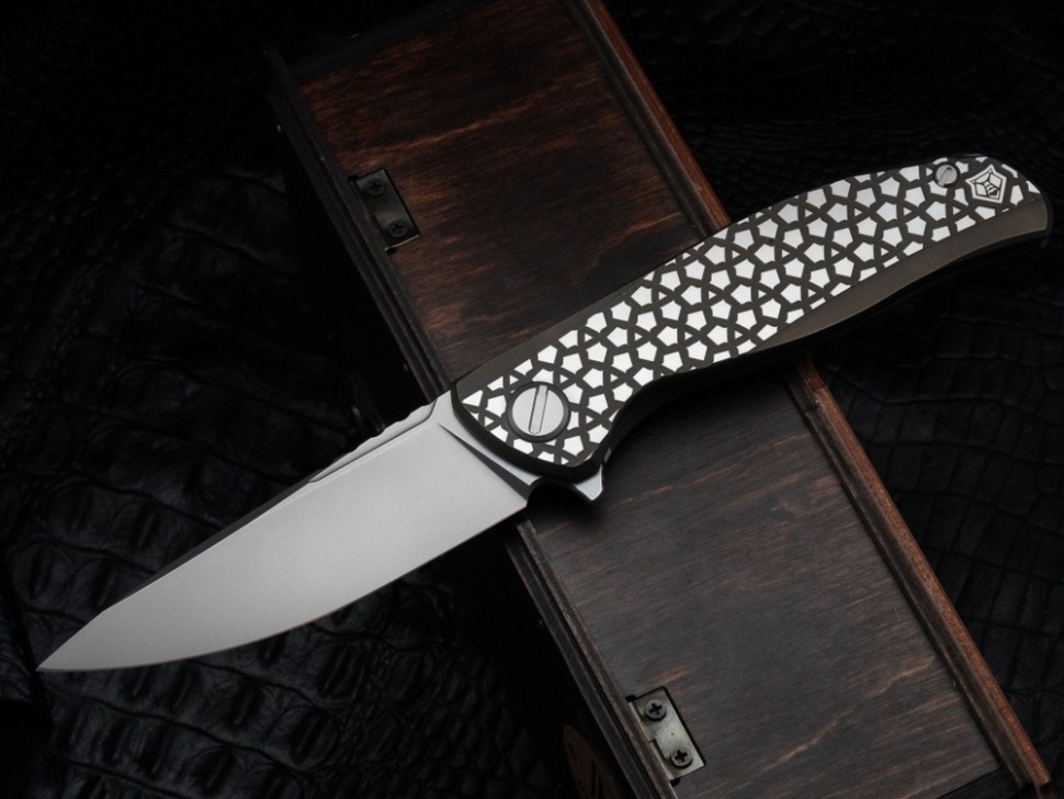 Shirogorov F95 Bear Pattern Brown (M390, Ti, MRBS)