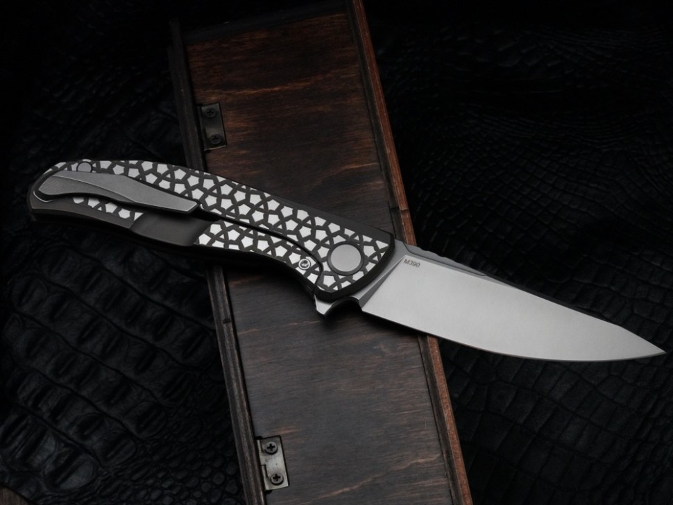 Shirogorov F95 Bear Pattern Brown (M390, Ti, MRBS)
