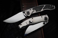 Sokosha-2024 mirror blade, polished Titanium, CF inlays