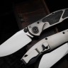 Sokosha-2024 mirror blade, polished Titanium, CF inlays