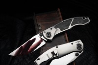 Sokosha-2024 mirror blade, polished Titanium, CF inlays