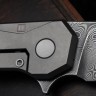 Uldanov R1 custom knife #67 (Damascus, Ti, CF)