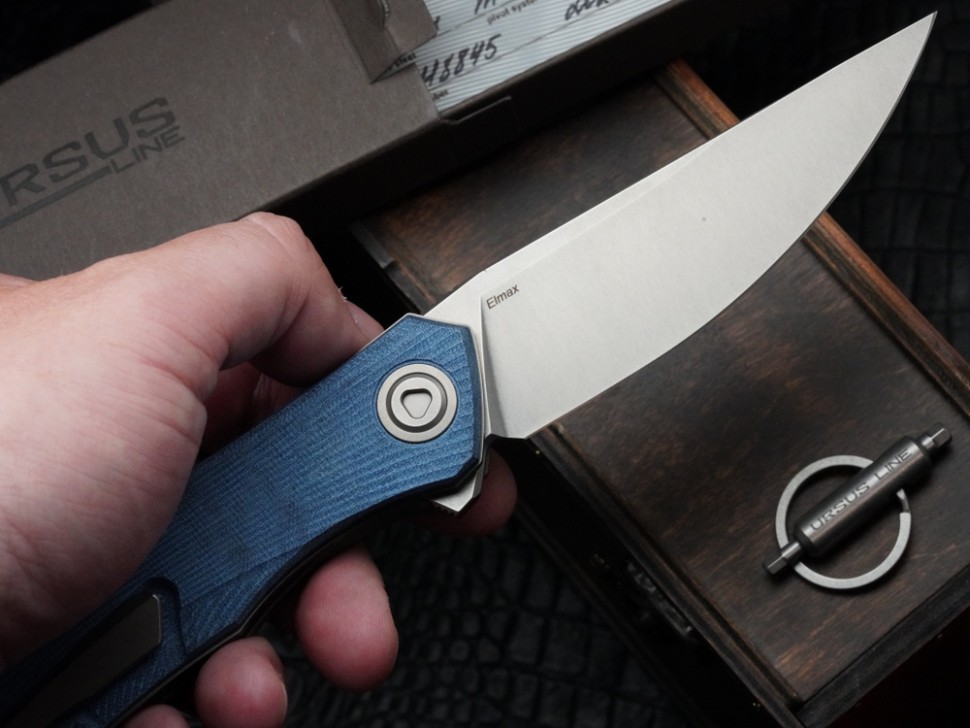 Shirogorov Ursus Q95 - Blue Micarta Handle - Elmax Blade - MRBS