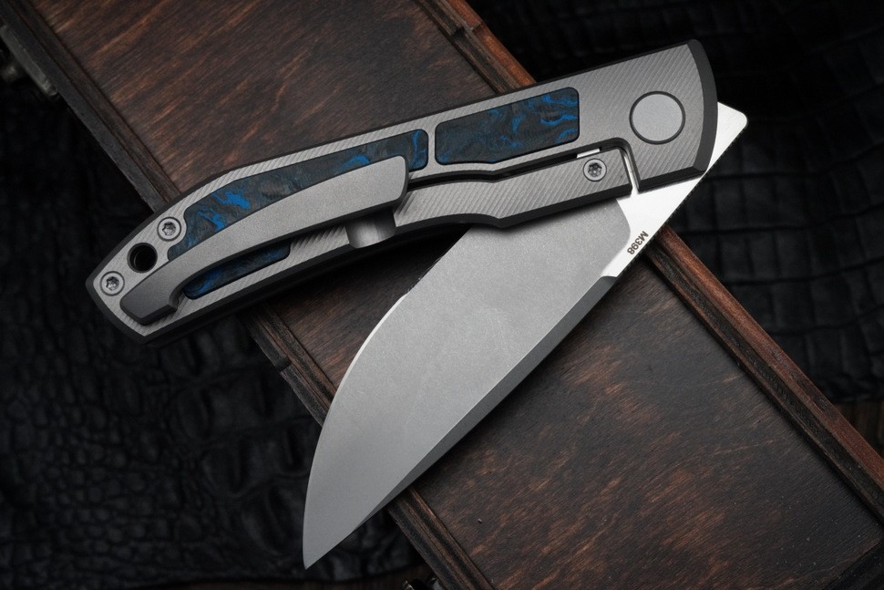 Uldanov Sierra custom knife #56 (M398, titan, CF)