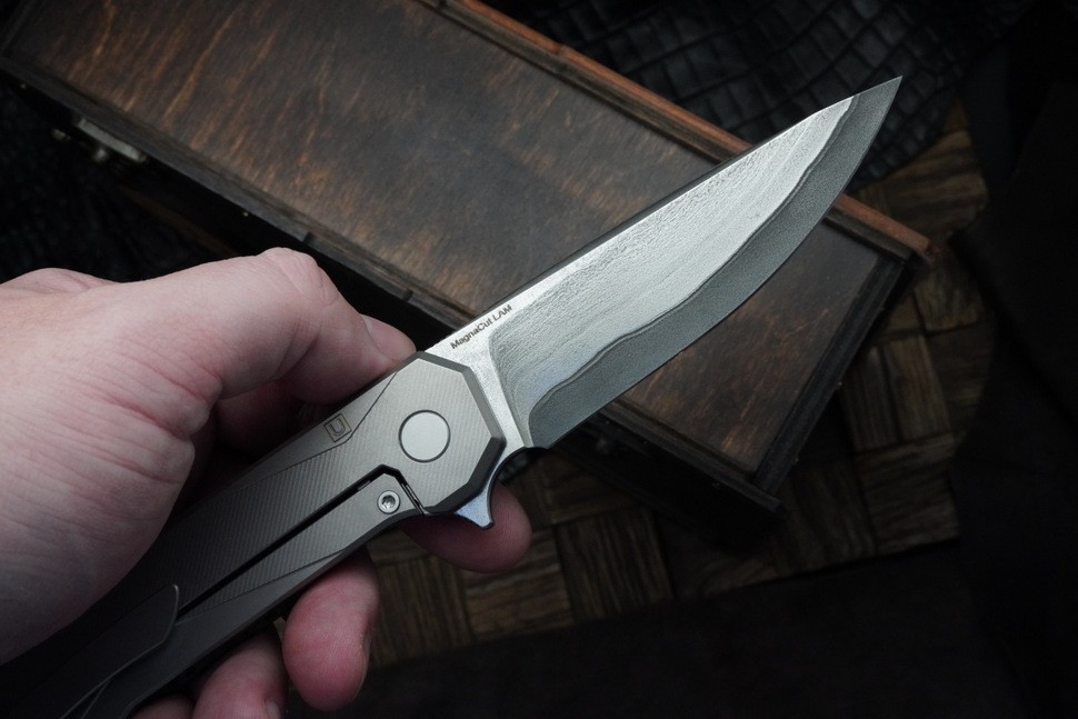 Uldanov R1 custom knife #69 (Magnacut laminated, Ti, CF)