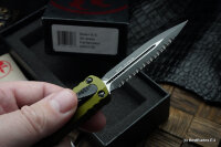 Microtech DIRAC D/E OD GREEN 225-3 full serrated