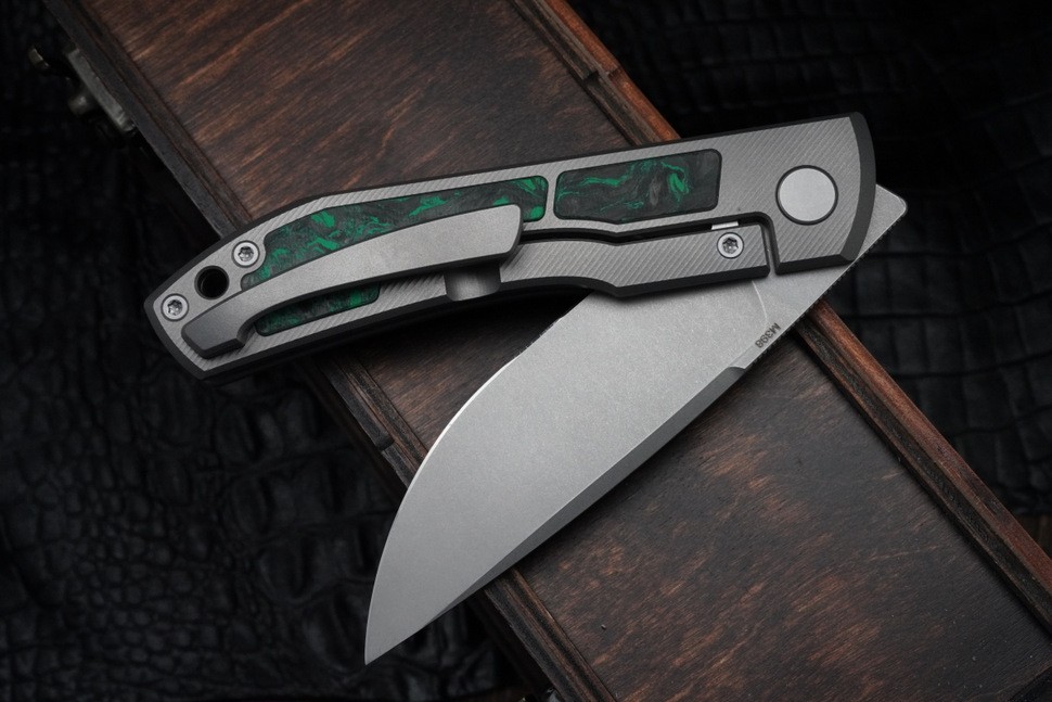 Uldanov Sierra custom knife #52 (M398, titan, CF)