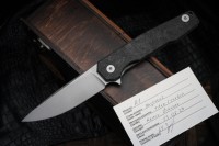 Uldanov R1 custom knife #65 (Magnacut, Ti, CF)