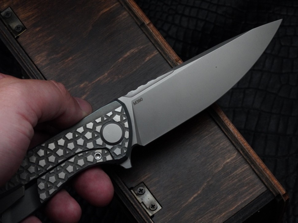 Shirogorov F95 Bear Pattern Turquoise (M390, Ti, MRBS)