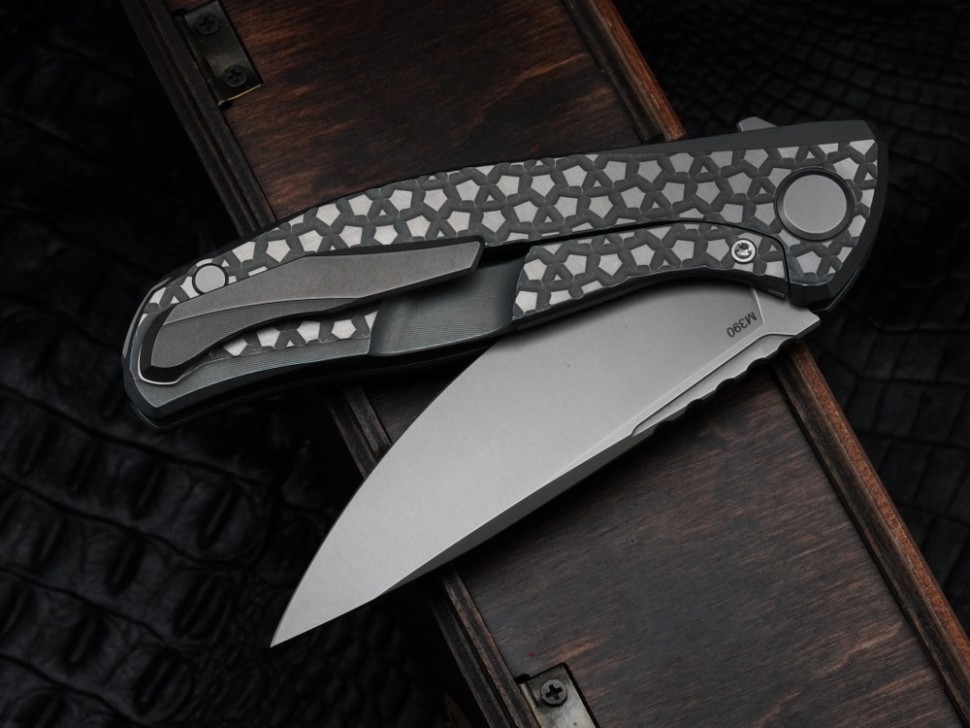 Shirogorov F95 Bear Pattern Turquoise (M390, Ti, MRBS)