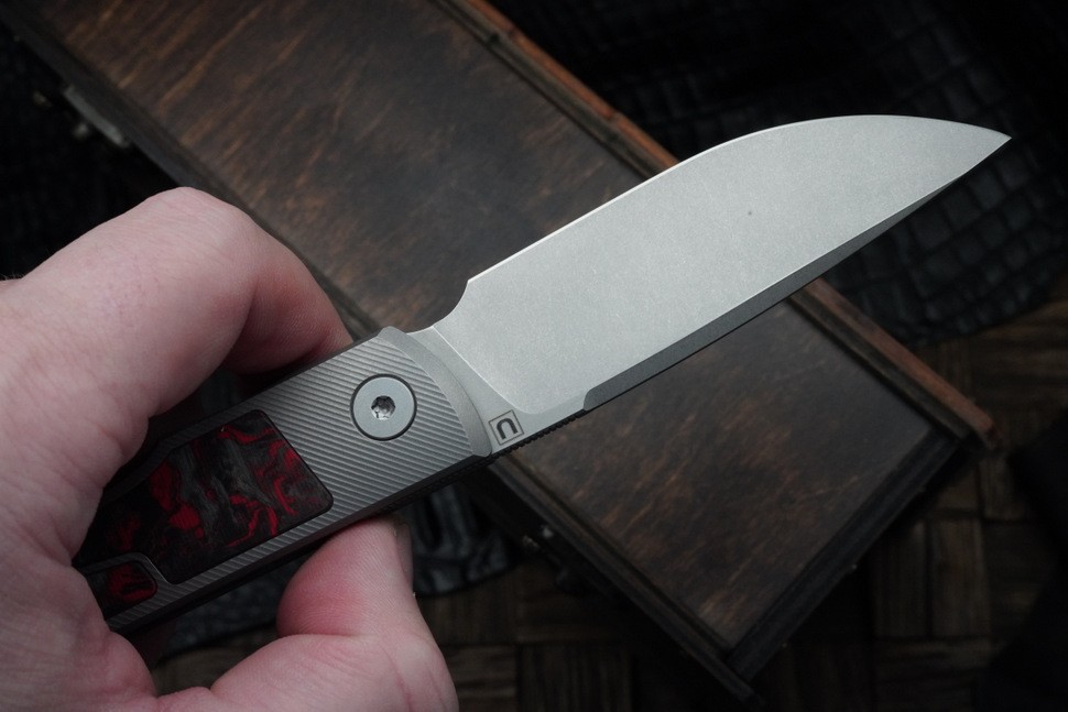 Uldanov Sierra custom knife #54 (M398, titan, CF)