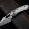Marfione Select Manual M-Stitch RAM LOK Slab Side Titanium Handles w/ Blue Accents & Stonewash M390MK 169MRL-10MS2