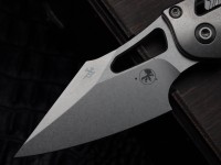 Marfione Select Manual M-Stitch RAM LOK Slab Side Titanium Handles w/ Blue Accents &amp; Stonewash M390MK 169MRL-10MS2