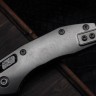 Marfione Select Manual M-Stitch RAM LOK Slab Side Titanium Handles w/ Blue Accents & Stonewash M390MK 169MRL-10MS2