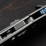 Marfione Select Manual M-Stitch RAM LOK Slab Side Titanium Handles w/ Blue Accents & Stonewash M390MK 169MRL-10MS2