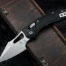 Microtech Knives Manual M-Stitch RAM LOK Black Frag Aluminum Handles & Stonewash M390MK 169MRL-10FR