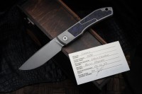 Uldanov Sierra custom knife #30 (M398, titan, CF) Paridae