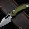 Microtech Knives Manual M-Stitch RAM LOK OD Green Smooth Aluminum Handles & Stonewash M390MK 169MRL-10OD