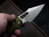Microtech Knives Manual M-Stitch RAM LOK OD Green Smooth Aluminum Handles &amp; Stonewash M390MK 169MRL-10OD
