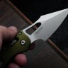 Microtech Knives Manual M-Stitch RAM LOK OD Green Smooth Aluminum Handles & Stonewash M390MK 169MRL-10OD