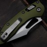 Microtech Knives Manual M-Stitch RAM LOK OD Green Smooth Aluminum Handles & Stonewash M390MK 169MRL-10OD