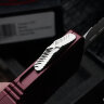 Microtech Troodon Double Edge Stonewash Full Serrated & Merlot 138-12MR