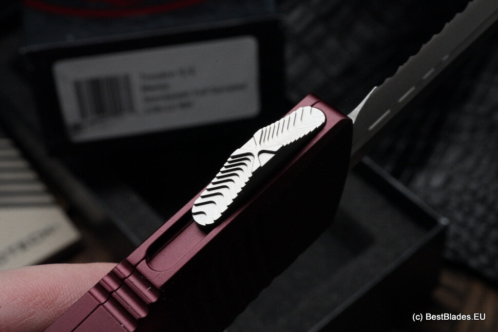 Microtech Troodon Double Edge Stonewash Full Serrated & Merlot 138-12MR