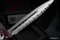 Microtech Troodon Double Edge Stonewash Full Serrated &amp; Merlot 138-12MR