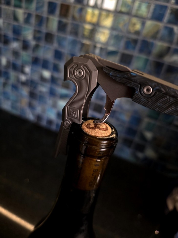 CKF Narzannik wine corkscrew (Ti, CF, M398)