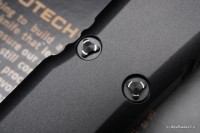 Microtech Ultratech Damascus Double Edge &amp; Black w/ Ringed Hardware Signature Series 122-16S Damascus Pattern