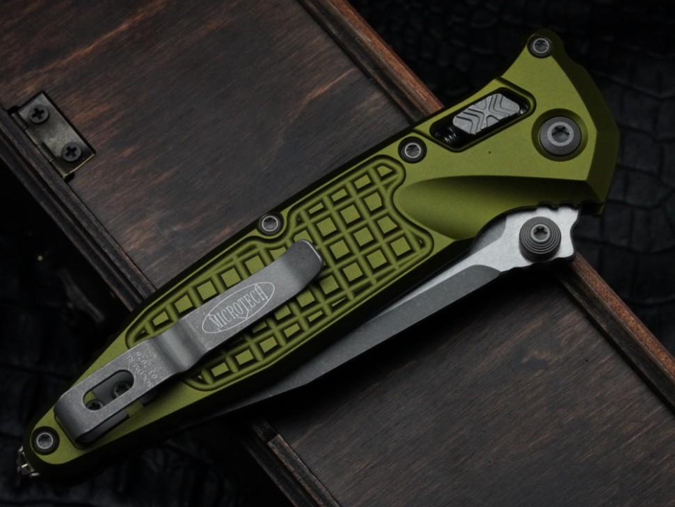 Microtech Socom Ram-Lok w/ OD Green Aluminum Frag Handles & S/E Apocalyptic M390MK 160RL-10APFROD