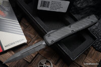 Microtech Ultratech Damascus Double Edge &amp; Carbon Fiber Top 122-16CFS