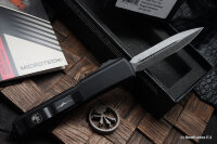 Microtech Ultratech Damascus Double Edge &amp; Carbon Fiber Top 122-16CFS