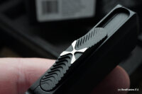 Microtech Ultratech Damascus Double Edge &amp; Carbon Fiber Top 122-16CFS