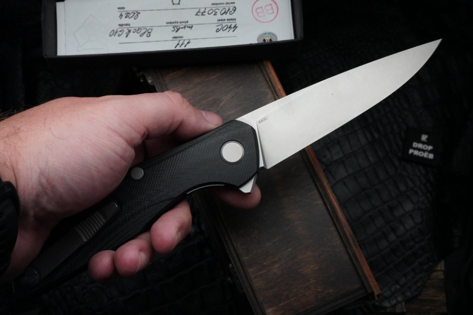 Shirogorov 111 (440C, G10, MRBS, finish defect on blade)